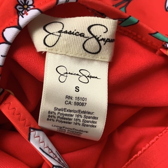 New Jessica Simpson Ruffle Trim One Piece Swimsuit - Picture 7 of 8